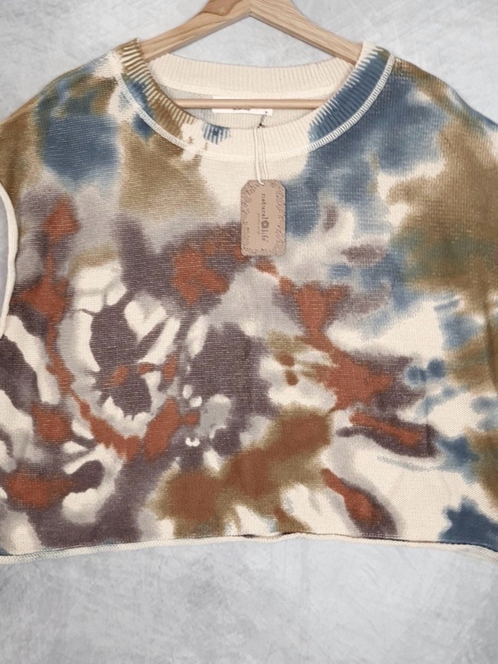 NATURAL LIFE Short Sleeve Sweater Tie Dye